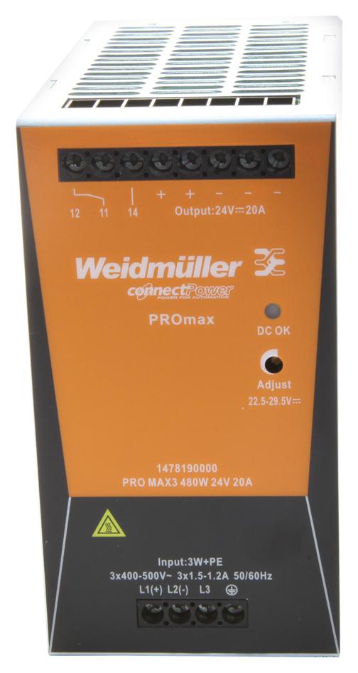 Bộ nguồn Weidmuller pro max3 480w 24v 20a